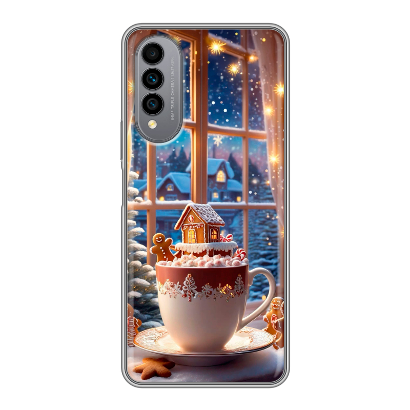 Силиконовый чехол на Wiko T50 с принтом Новый год Силиконовый чехол на Wiko T50 с принтом Новый год