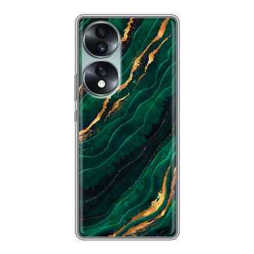 Силиконовый чехол на Huawei Honor 70 с принтом Мрамор зеленое золото Силиконовый чехол на Huawei Honor 70 с принтом Мрамор зеленое золото