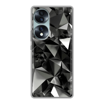 Силиконовый чехол на Huawei Honor 70 с принтом Черные кристаллы Силиконовый чехол на Huawei Honor 70 с принтом Черные кристаллы