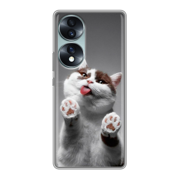 Силиконовый чехол на Huawei Honor 70 с принтом Коты Силиконовый чехол на Huawei Honor 70 с принтом Коты