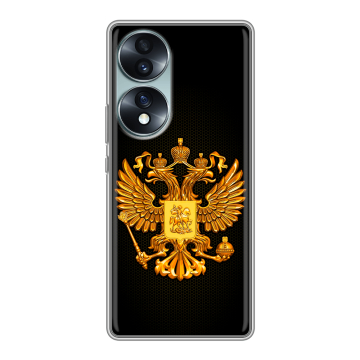 Силиконовый чехол на Huawei Honor 70 с принтом Герб России желтый Силиконовый чехол на Huawei Honor 70 с принтом Герб России желтый
