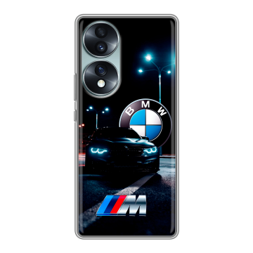 Силиконовый чехол на Huawei Honor 70 с принтом БМВ BMW Силиконовый чехол на Huawei Honor 70 с принтом БМВ BMW