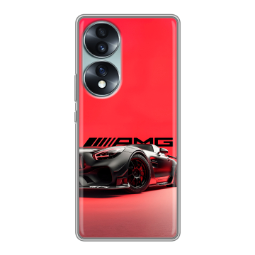 Силиконовый чехол на Huawei Honor 70 с принтом Мерседес Mercedes AMG