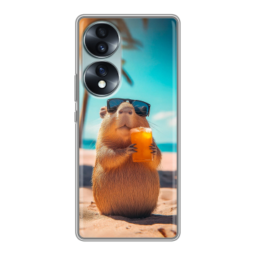 Силиконовый чехол на Huawei Honor 70 с принтом Капибара Силиконовый чехол на Huawei Honor 70 с принтом Капибара