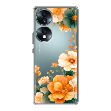 Силиконовый чехол на Huawei Honor 70 с принтом Цветы принт