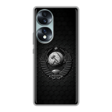 Силиконовый чехол на Huawei Honor 70 с принтом Герб Флаг СССР Силиконовый чехол на Huawei Honor 70 с принтом Герб Флаг СССР