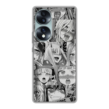 Силиконовый чехол на Huawei Honor 70 с принтом Ahegao Ахегао Аниме