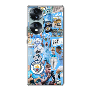 Силиконовый чехол на Huawei Honor 70 с принтом Man City Манчестер Сити