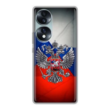 Силиконовый чехол на Huawei Honor 70 с принтом Флаг России Силиконовый чехол на Huawei Honor 70 с принтом Флаг России