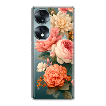 Силиконовый чехол на Huawei Honor 70 с принтом цветы