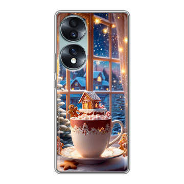 Силиконовый чехол на Huawei Honor 70 с принтом Новый год