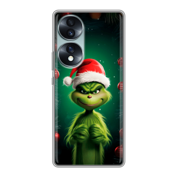 Силиконовый чехол на Huawei Honor 70 с принтом Гринч Новый год Рождество