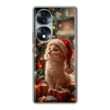 Силиконовый чехол на Huawei Honor 70 с принтом Новый год