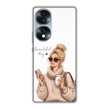 Силиконовый чехол на Huawei Honor 70 с принтом женский Силиконовый чехол на Huawei Honor 70 с принтом женский