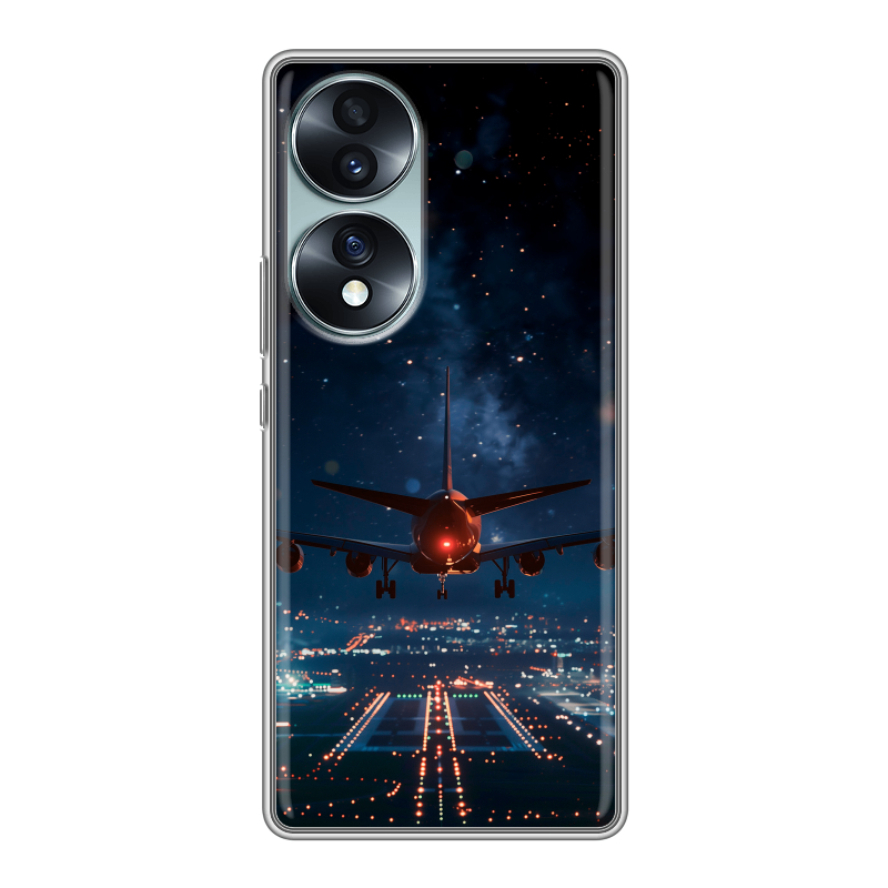 Силиконовый противоударный чехол на Huawei Honor 70 с принтом самолет Силиконовый противоударный чехол на Huawei Honor 70 с принтом самолет