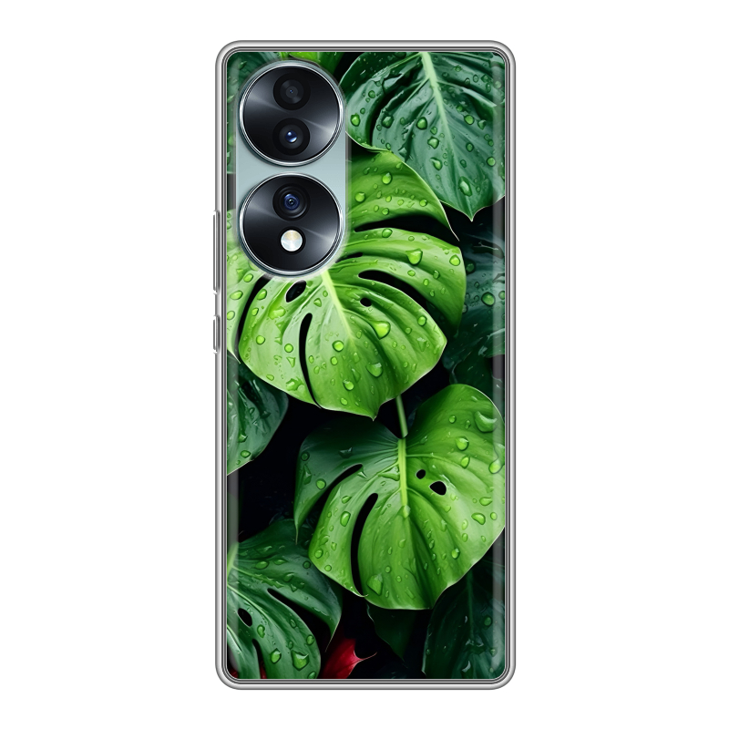 Силиконовый чехол на Huawei Honor 70 с принтом Листья Силиконовый чехол на Huawei Honor 70 с принтом Листья