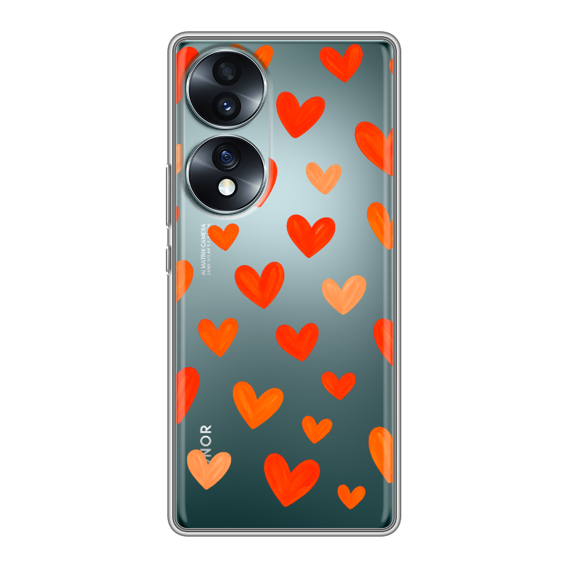 Силиконовый чехол на Huawei Honor 70 с принтом Сердечки Силиконовый чехол на Huawei Honor 70 с принтом Сердечки