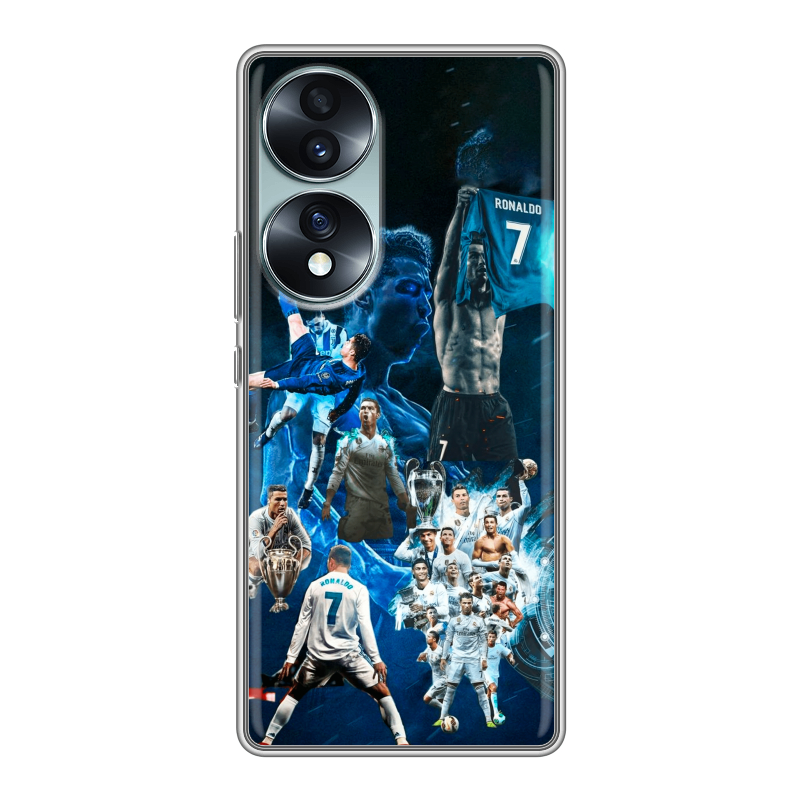 Силиконовый противоударный чехол на Huawei Honor 70 с принтом Реал Роналдо Силиконовый противоударный чехол на Huawei Honor 70 с принтом Реал Роналдо