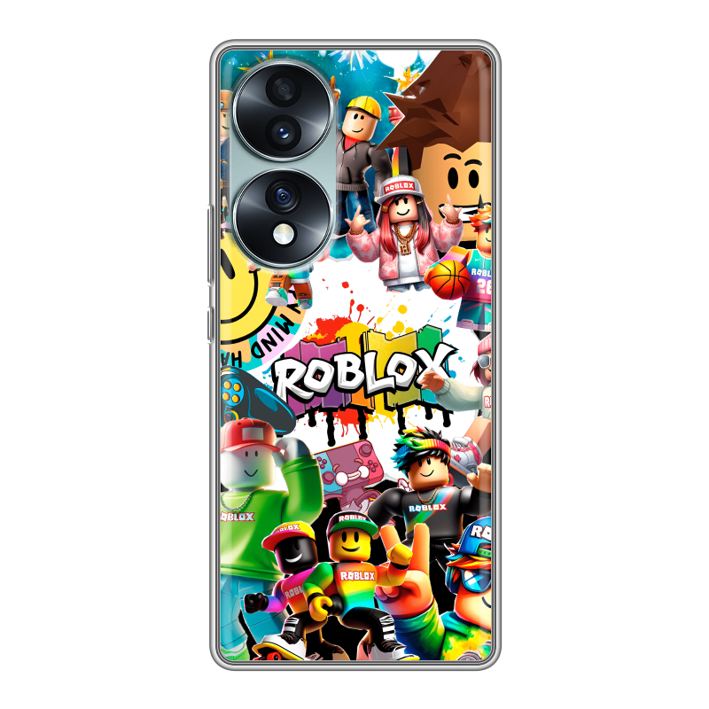 Силиконовый противоударный чехол на Huawei Honor 70 с принтом Roblox Роблокс Силиконовый противоударный чехол на Huawei Honor 70 с принтом Roblox Роблокс