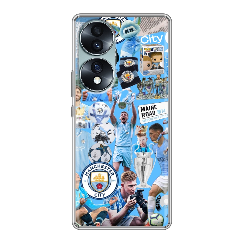 Силиконовый противоударный чехол на Huawei Honor 70 с принтом Man City Манчестер Сити Силиконовый противоударный чехол на Huawei Honor 70 с принтом Man City Манчестер Сити