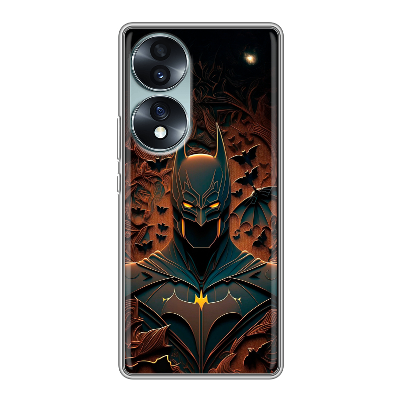 Силиконовый противоударный чехол на Huawei Honor 70 с принтом Batman Бэтмен Силиконовый противоударный чехол на Huawei Honor 70 с принтом Batman Бэтмен