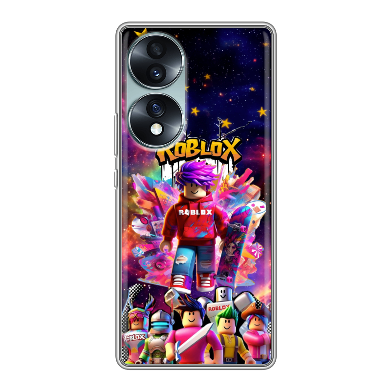Силиконовый противоударный чехол на Huawei Honor 70 с принтом Roblox Роблокс Силиконовый противоударный чехол на Huawei Honor 70 с принтом Roblox Роблокс