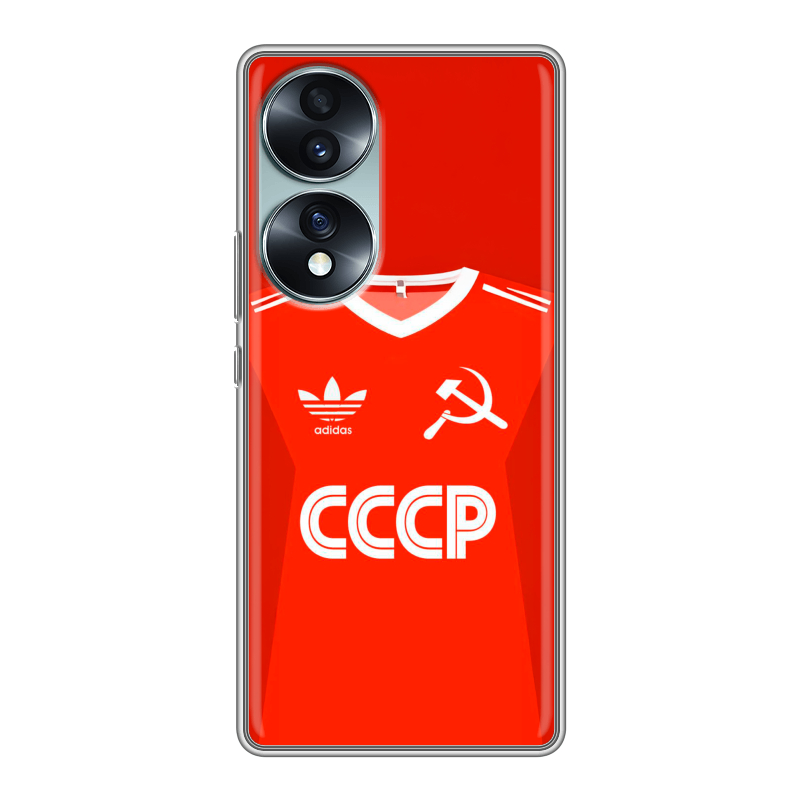 Силиконовый противоударный чехол на Huawei Honor 70 с принтом Флаг Герб СССР Силиконовый противоударный чехол на Huawei Honor 70 с принтом Флаг Герб СССР