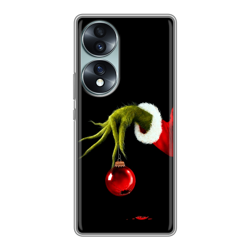 Силиконовый чехол на Huawei Honor 70 с принтом Новый год Гринч Силиконовый чехол на Huawei Honor 70 с принтом Новый год Гринч