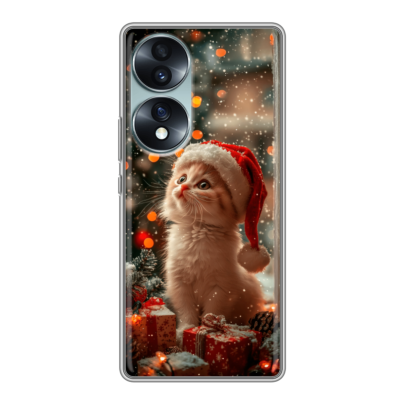 Силиконовый противоударный чехол на Huawei Honor 70 с принтом Новый год Силиконовый противоударный чехол на Huawei Honor 70 с принтом Новый год