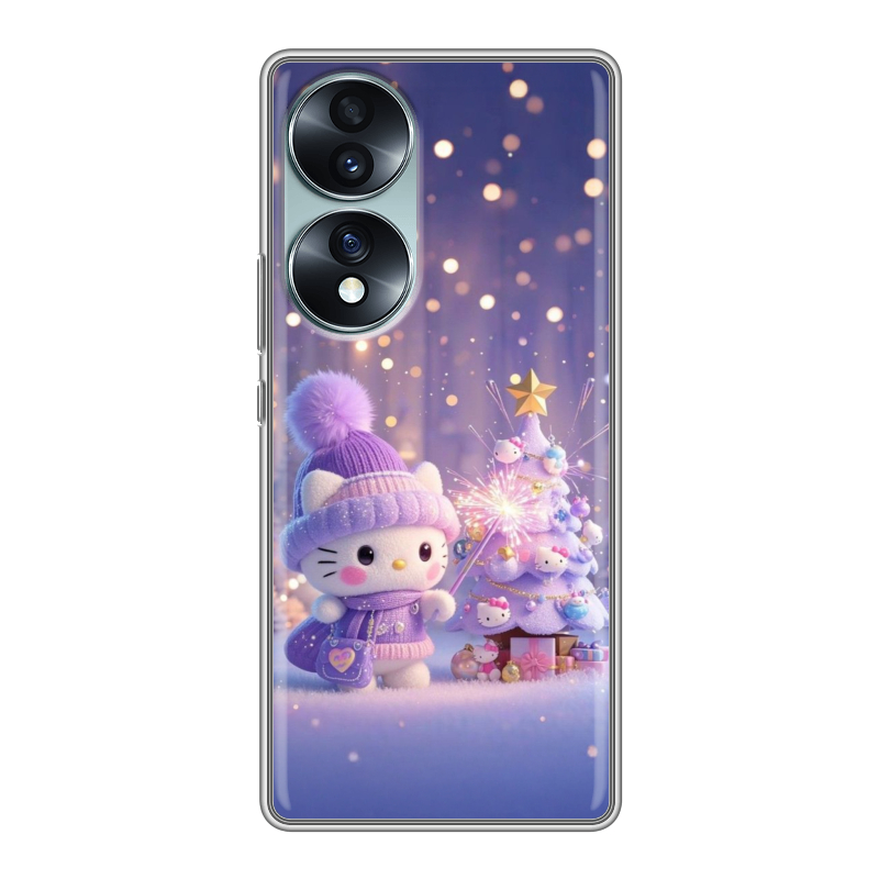 Силиконовый противоударный чехол на Huawei Honor 70 с принтом Новый год Силиконовый противоударный чехол на Huawei Honor 70 с принтом Новый год
