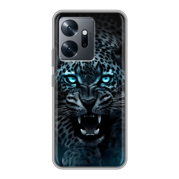 Силиконовый чехол на Infinix Zero 20 с принтом Темный леопард