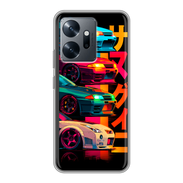 Силиконовый чехол на Infinix Zero 20 с принтом Гоночные машины