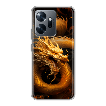 Силиконовый чехол на Infinix Zero 20 с принтом Золотой дракон