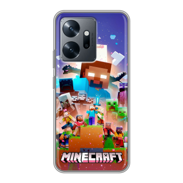 Силиконовый чехол на Infinix Zero 20 с принтом Майнкрафт Minecraft
