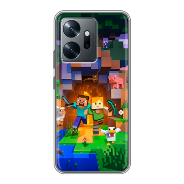 Силиконовый чехол на Infinix Zero 20 с принтом Майнкрафт Minecraft
