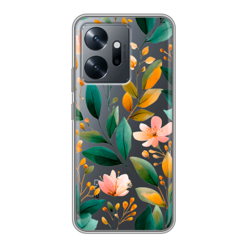 Силиконовый чехол на Infinix Zero 20 с принтом Цветы паттерн Силиконовый чехол на Infinix Zero 20 с принтом Цветы паттерн