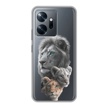 Силиконовый чехол на Infinix Zero 20 с принтом Львы Силиконовый чехол на Infinix Zero 20 с принтом Львы