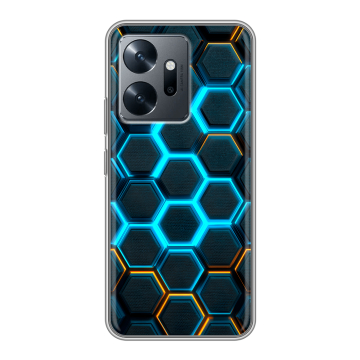 Силиконовый чехол на Infinix Zero 20 с принтом Неоновые соты Силиконовый чехол на Infinix Zero 20 с принтом Неоновые соты