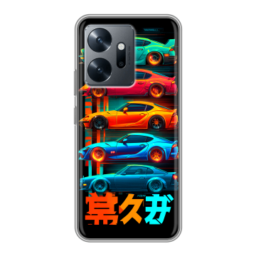 Силиконовый чехол на Infinix Zero 20 с принтом машины тачки