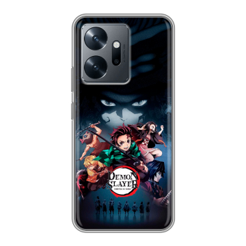 Силиконовый чехол на Infinix Zero 20 с принтом Demon Slayer Клинок рассекающий демонов
