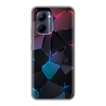 Силиконовый чехол на Realme C33 с принтом Геометрия неона Силиконовый чехол на Realme C33 с принтом Геометрия неона