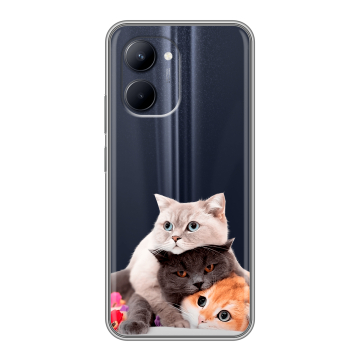 Силиконовый чехол на Realme C33 с принтом Кошки Силиконовый чехол на Realme C33 с принтом Кошки