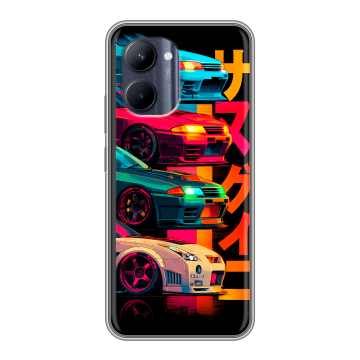 Силиконовый чехол на Realme C33 с принтом Гоночные машины Силиконовый чехол на Realme C33 с принтом Гоночные машины