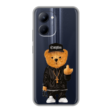 Силиконовый чехол на Realme C33 с принтом Мишка