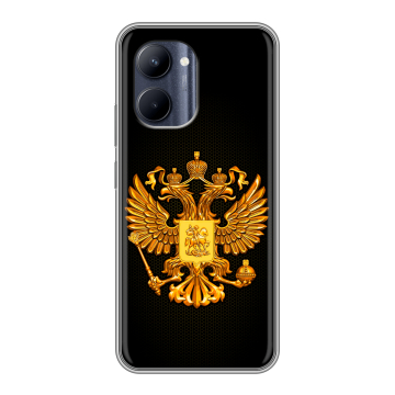 Силиконовый чехол на Realme C33 с принтом Герб России желтый Силиконовый чехол на Realme C33 с принтом Герб России желтый