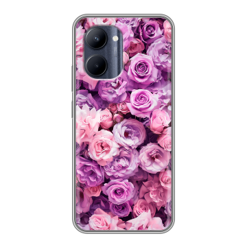 Силиконовый чехол на Realme C33 с принтом лавандовые розы