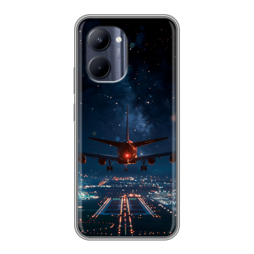 Силиконовый чехол на Realme C33 с принтом самолет