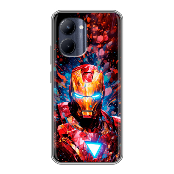 Силиконовый чехол на Realme C33 с принтом Железный человек Ironman
