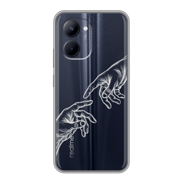 Силиконовый чехол на Realme C33 с принтом Сотворение мира Силиконовый чехол на Realme C33 с принтом Сотворение мира
