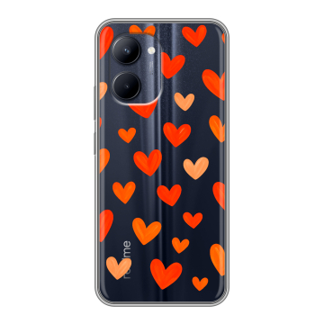 Силиконовый чехол на Realme C33 с принтом Сердечки Силиконовый чехол на Realme C33 с принтом Сердечки